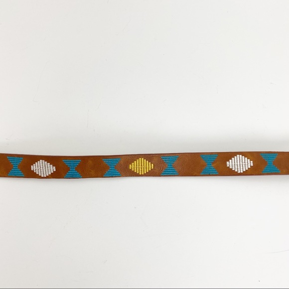 Jessica Simpson Leather Embroidered Boho Belt - Picture 5 of 8